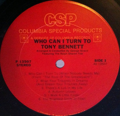 Tony Bennett : Who Can I Turn To (LP, Album, RE)