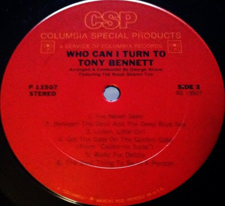 Tony Bennett : Who Can I Turn To (LP, Album, RE)