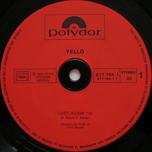 Yello : Lost Again (12", Maxi)