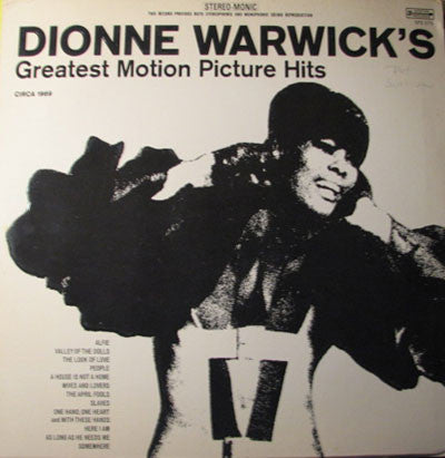 Dionne Warwick : Dionne Warwick's Greatest Motion Picture Hits (LP, Album, Comp, Uni)