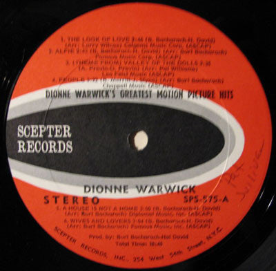 Dionne Warwick : Dionne Warwick's Greatest Motion Picture Hits (LP, Album, Comp, Uni)