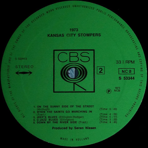 Kansas City Stompers : 1973 - Danish Jazz Vol. 1 (LP, Album)