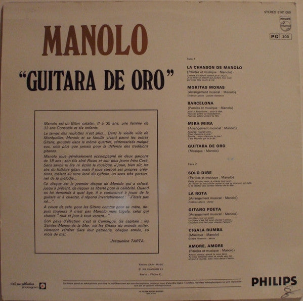 Manolo (21) : Guitara De Oro (LP, Album)