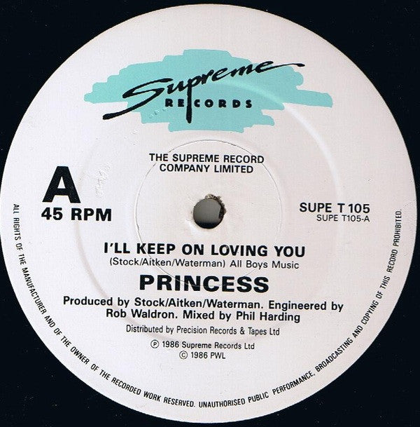 Princess : I'll Keep On Loving You (12", Single)