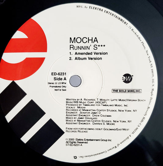 Mocha : Runnin' S*** (12", Promo)