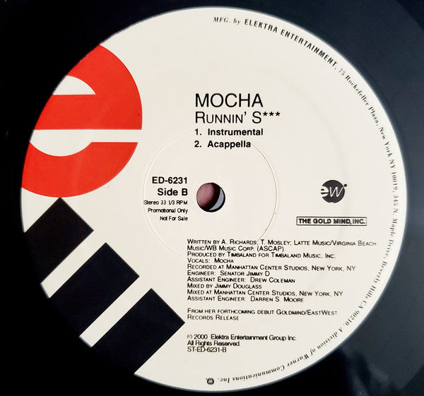 Mocha : Runnin' S*** (12", Promo)