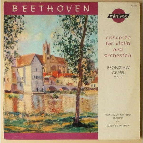 Ludwig van Beethoven, Bronislaw Gimpel : Concerto For Violin And Orchestra (10", Mono)