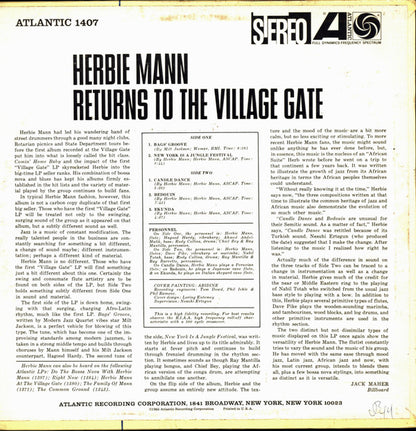 Herbie Mann : Herbie Mann Returns To The Village Gate (LP, Album, RE, Pre)