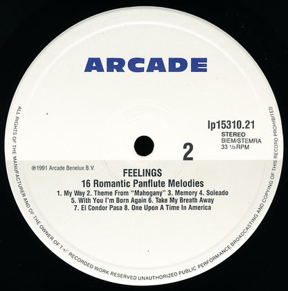 Unknown Artist : Feelings 16 Golden Panflute Melodies (LP, Comp)