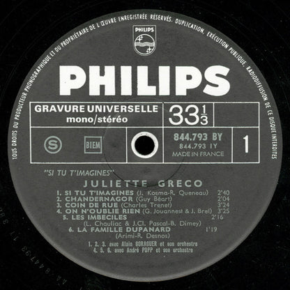 Juliette Gréco : Si Tu T'imagines (LP, Comp)