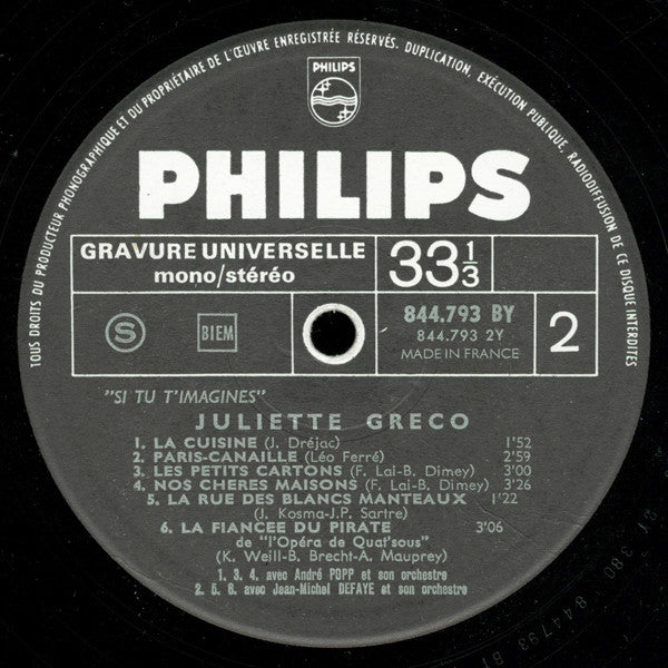 Juliette Gréco : Si Tu T'imagines (LP, Comp)