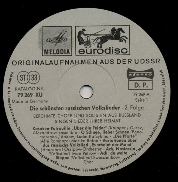 Various : Die Schönsten Russischen Volkslieder Vol. 2 (LP, Comp, Gat)