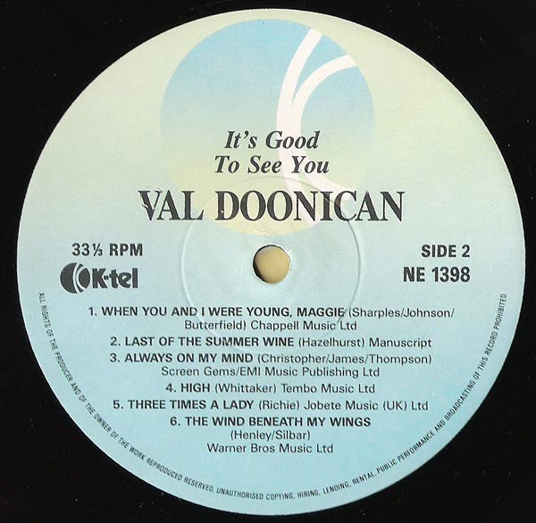 Val Doonican : It's Good To See You (LP, Album, RE)