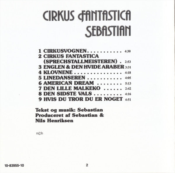 Sebastian (5) : Cirkus Fantastica (CD, Album, RE)