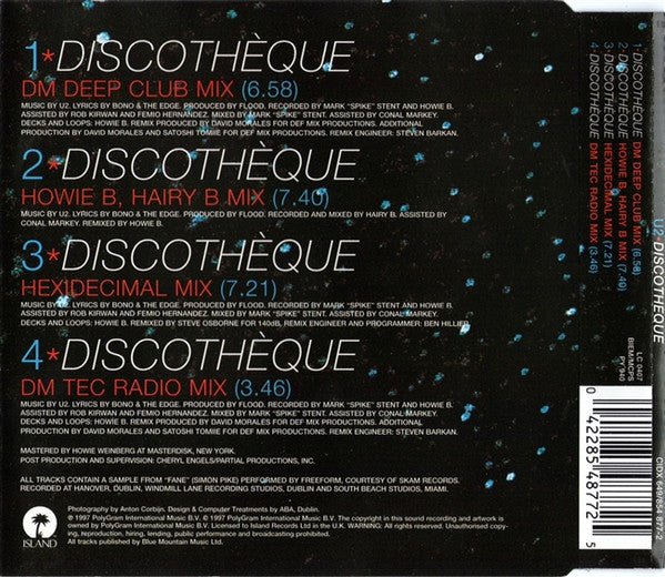 U2 : Discothèque (CD, Single)