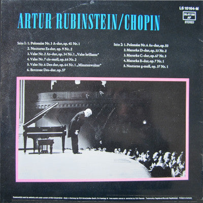 Arthur Rubinstein, Frédéric Chopin : Rubinstein / Chopin (LP, Album, RE)