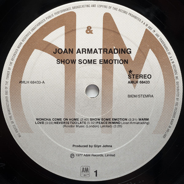 Joan Armatrading : Show Some Emotion (LP, Album)