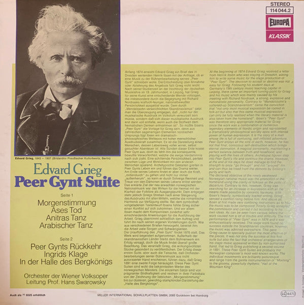 Edvard Grieg, Wiener Volksopernorchester, Hans Swarowsky : Peer Gynt Suite (LP)