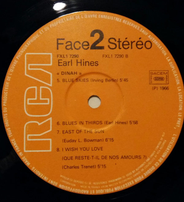 Earl Hines : Dinah (LP, Album, RE, Gat)