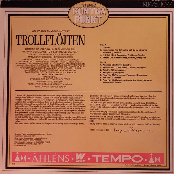 Wolfgang Amadeus Mozart, Sveriges Radios Symfoniorkester : Trollflöjten (LP, Album)