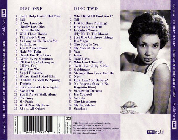 Shirley Bassey : The Complete EMI Columbia Singles Collection (2xCD, Comp, RM)