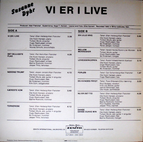 Susanne Dyhr : Vi Er I Live (LP)