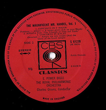 E. Power Biggs, The Royal Philharmonic Orchestra, Sir Charles Groves : The Magnificent Mr. Handel (Concertos, Curtain Tunes, Marches, Ayres And Divers Pieces) (LP, Album)