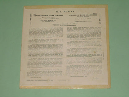 Wolfgang Amadeus Mozart / Jean-Pierre Rampal & Lily Laskine - Jacques Lancelot - Ensemble Instrumental Jean-Marie Leclair - Jean-François Paillard : Concerto Pour Flûte & Harpe En Do Majeur KV 299 / Concerto Pour Clarinette En La Majeur KV 622 (LP, Mono)