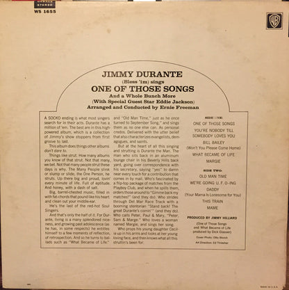 Jackie Barnett Presents Jimmy Durante : "One Of Those Songs" (LP, Album)