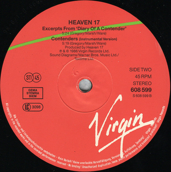 Heaven 17 : Contenders (Dance Mix) (12", Single)