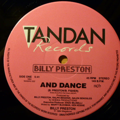 Billy Preston : And Dance / Kick-It (12", Maxi, Blu)