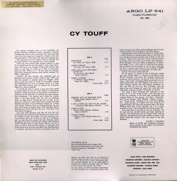 Cy Touff Quintet : Touff Assignment (LP, Album, RE)