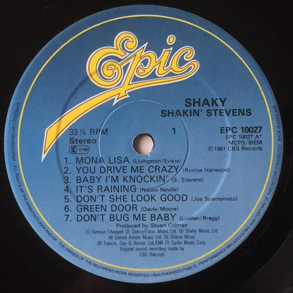 Shakin' Stevens : Shaky (LP, Album)