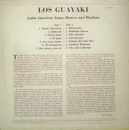 Los Guayaki : Latin American Songs, Dances And Rhythms (LP, Album)