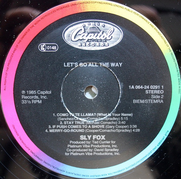 Sly Fox : Let's Go All The Way (LP, Album)