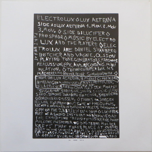 Electrolux (5) : Lux Aeterna (LP, Album, Num)