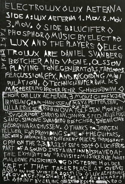 Electrolux (5) : Lux Aeterna (LP, Album, Num)