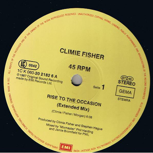 Climie Fisher : Rise To The Occasion (12")