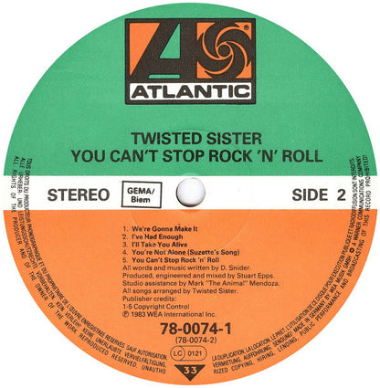 Twisted Sister : You Can't Stop Rock 'N' Roll (LP, Album)