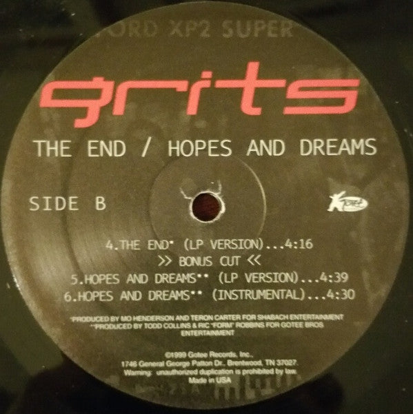 Grits : They All Fall Down / The End / Hopes And Dreams (12")