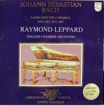 Johann Sebastian Bach, Raymond Leppard, English Chamber Orchestra : 3 Concerti Per Cembalo, BWV 1052, 1053, 1055 (LP, RE)