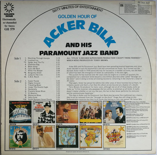 Acker Bilk And His Paramount Jazz Band : Golden Hour of Acker Bilk (LP, Comp)