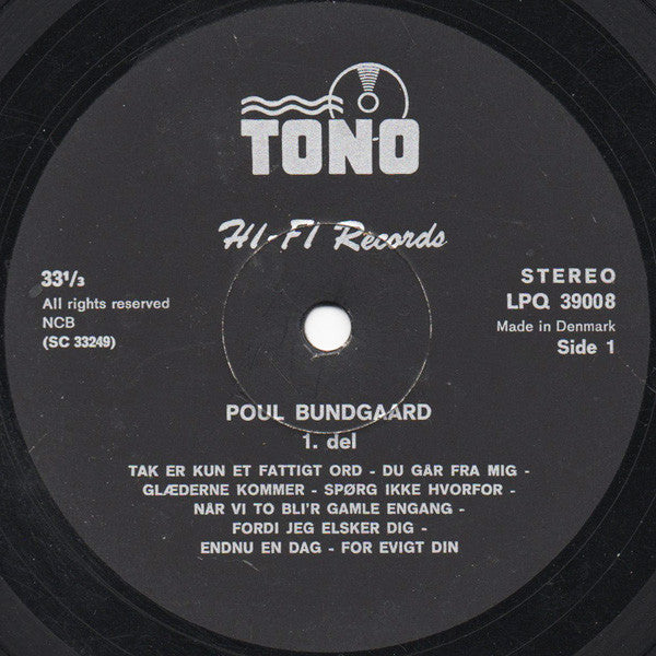 Poul Bundgaard : Poul Bundgaard (LP, Album, Mono)