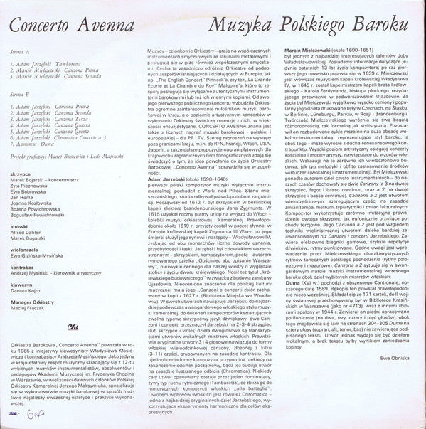 Concerto Avenna : Muzyka Polskiego Baroku (LP)