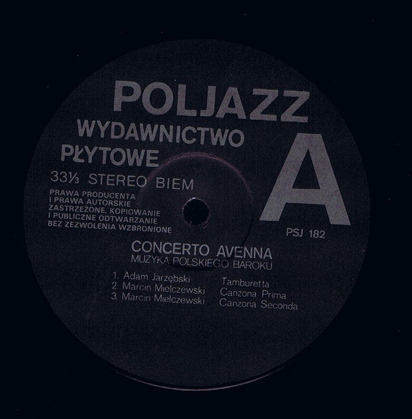 Concerto Avenna : Muzyka Polskiego Baroku (LP)