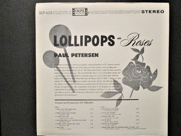 Paul Petersen : Lollipops And Roses (LP, Album, RE)