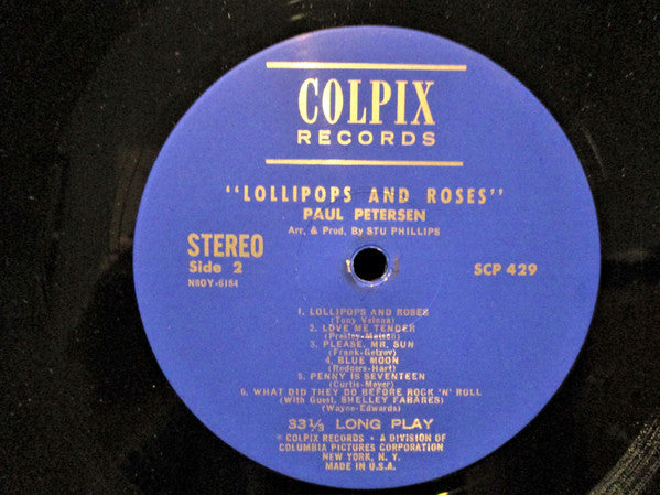 Paul Petersen : Lollipops And Roses (LP, Album, RE)