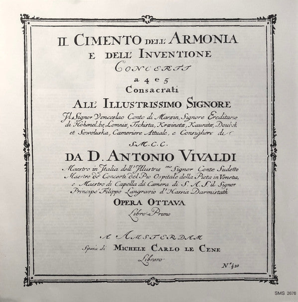 Antonio Vivaldi : Il Cimento Dell' Armondia E Dell Inventione, Opus VIII (3xLP)