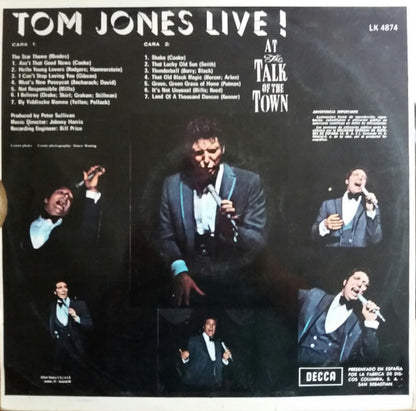 Tom Jones : Tom Jones Live! At The Talk Of The Town (LP, Album)