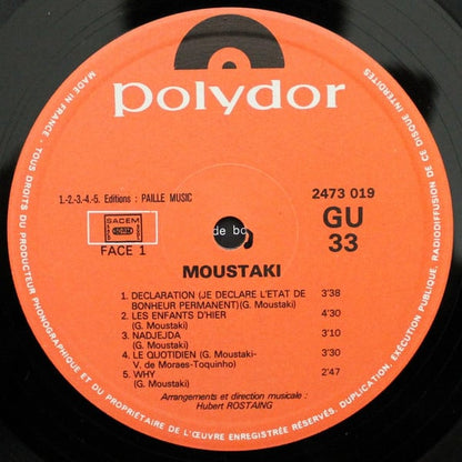 Georges Moustaki : Moustaki (Déclaration) (LP, Album, Gat)